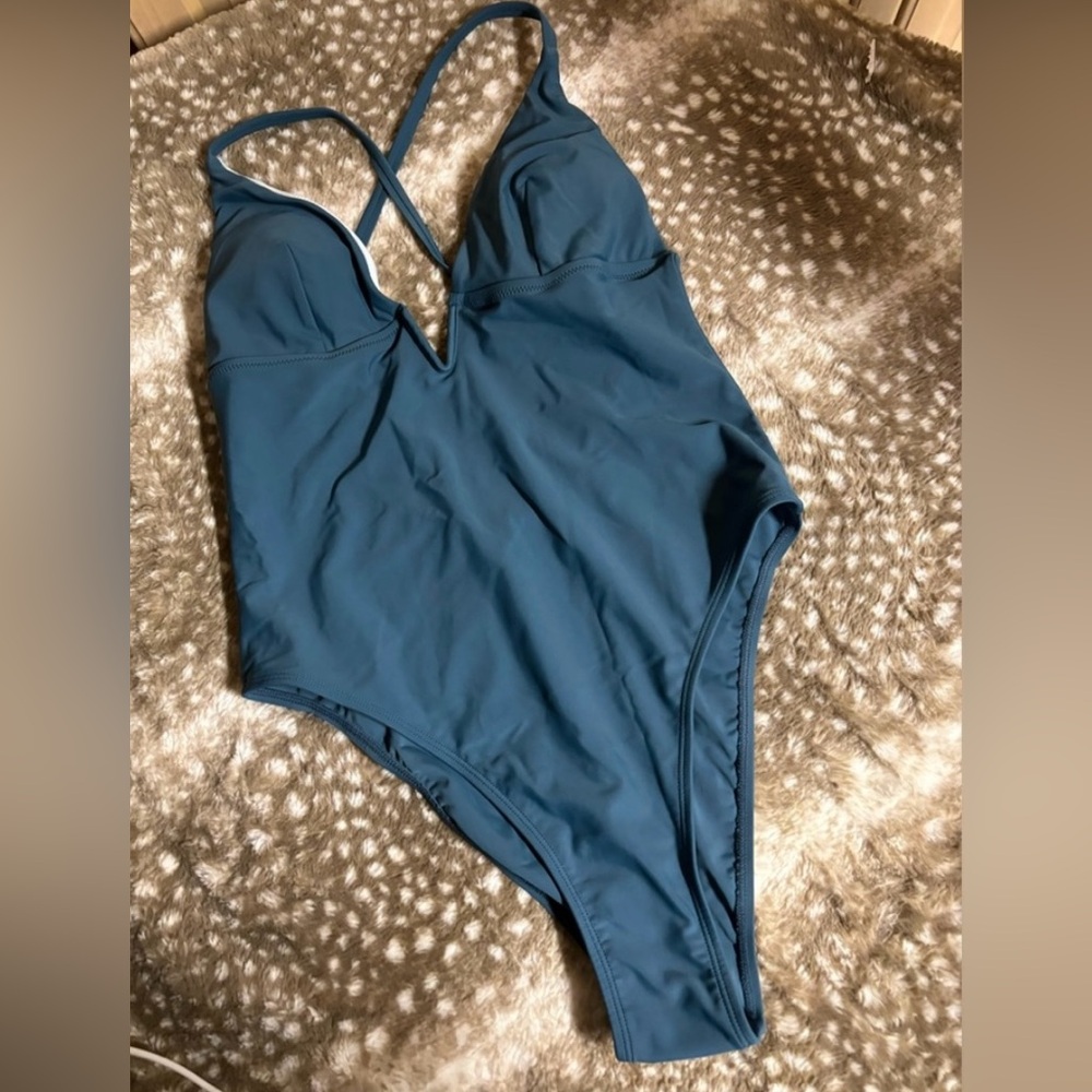 Elegant Blue One-Piece Swimsuit